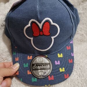 Disney Blue Snapback Hat with Red Bow